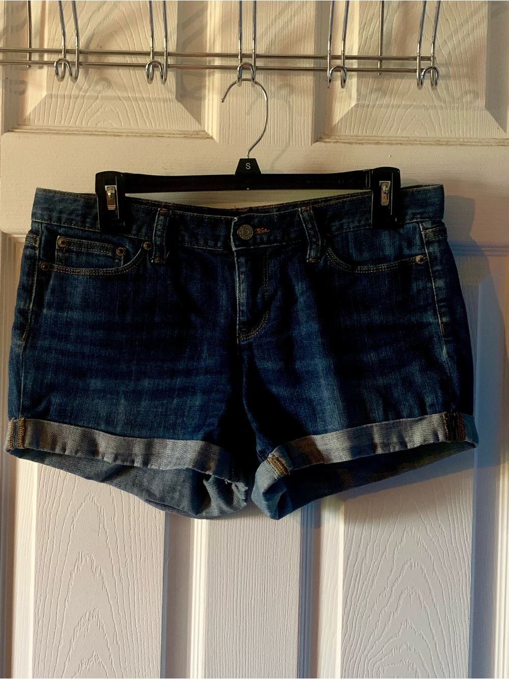 Banana Republic Dark Blue Cuffed Denim Shorts